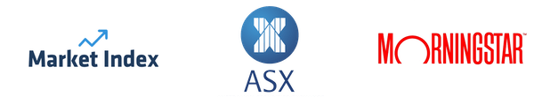 Market Index, ASX and Morningstar Logos
